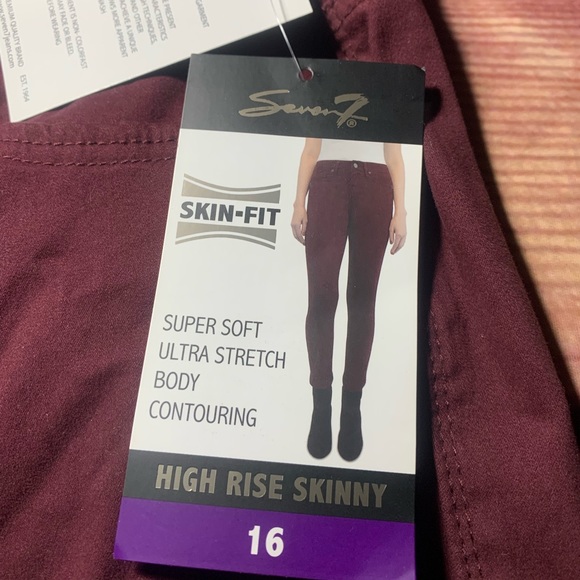 Burgundy Skinny Jeans - Picture 1 of 3